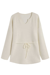 Frost Raccoon Yarn Belted Sweater